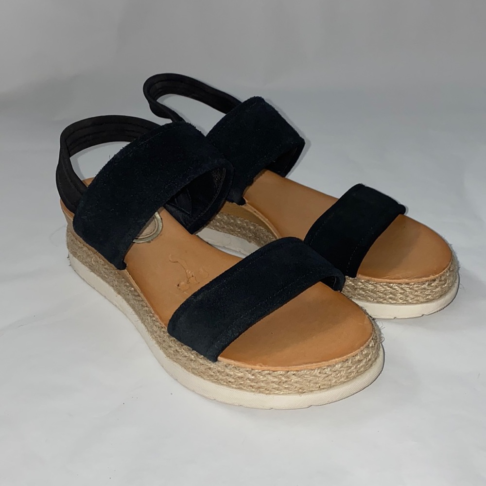 Kenneth Cole Jules Platform Black Leather Sandal